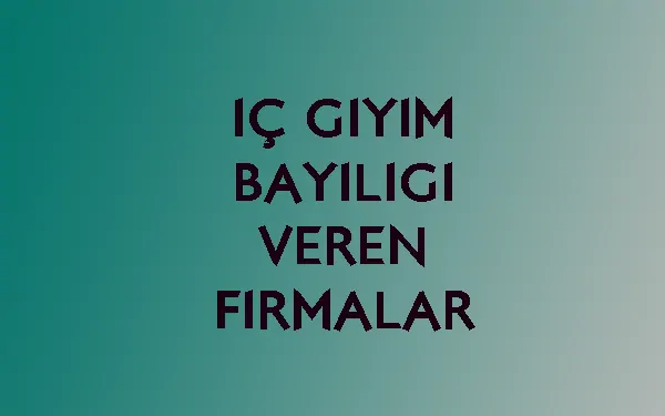 İç giyim bayilik veren firmalar ve franchise, toptan, XML bayilik modelleri