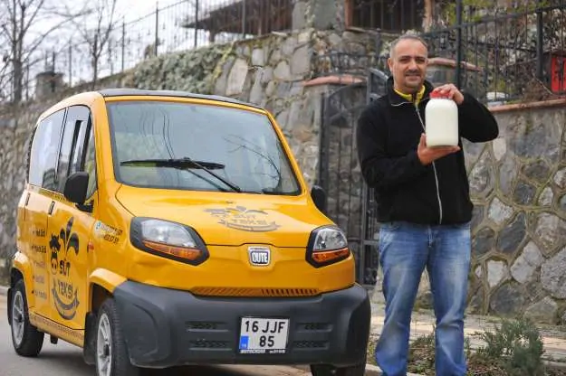 süt taksi ile kapıya kadar süt götürüyor