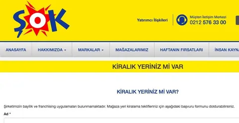 Şok Market kiralık yerim var! Kiralık dükkan önerme formu 2026