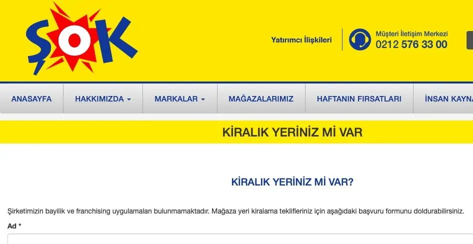 Şok Market kiralık yerim var! Kiralık dükkan önerme formu 2026